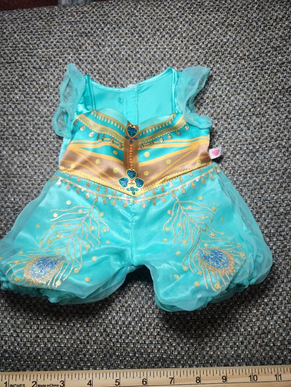 Build-A-Bear Teal Costume Piece with Gold Stitching